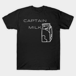 Captain Milk Typography White Design T-Shirt